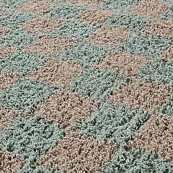 Tapis à poils longs - Elsey Natural Cotton Shaggy (siva/roza)