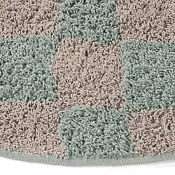 Tapis rond - Elsey Natural Cotton Shaggy (siva/roza)