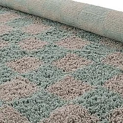 Tapis rond - Elsey Natural Cotton Shaggy (siva/roza)