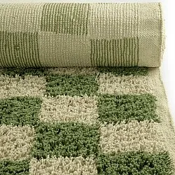 Tapis à poils longs - Elsey Natural Cotton Shaggy (vert/beige)