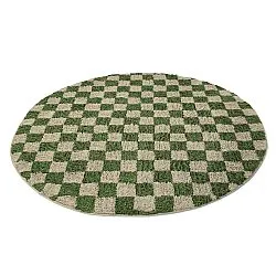 Tapis rond - Elsey Natural Cotton Shaggy (vert/beige)