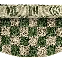 Tapis rond - Elsey Natural Cotton Shaggy (vert/beige)