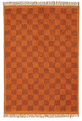 Tapis à poils longs - Elsey Natural Cotton Shaggy (oranžna/rdeča)