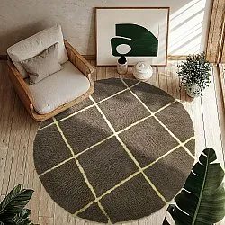 Tapis rond - Bellevue Natural Cotton Shaggy (marron/jaune)