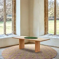 Tapis rond - Elsey Natural Cotton Shaggy (roza/oranžna)