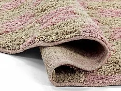 Tapis rond - Elsey Natural Cotton Shaggy (roza/oranžna)