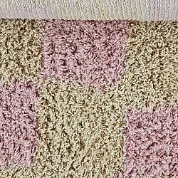 Tapis rond - Elsey Natural Cotton Shaggy (roza/oranžna)