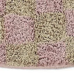 Tapis rond - Elsey Natural Cotton Shaggy (roza/oranžna)