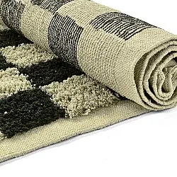 Tapis à poils longs - Elsey Natural Cotton Shaggy (črna/bež)