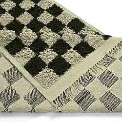 Tapis à poils longs - Elsey Natural Cotton Shaggy (črna/bež)