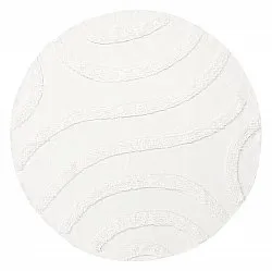 Tapis rond - Emilia Natural Cotton Shaggy (blanc cassé)