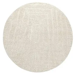 Tapis rond - Farley Natural Cotton Shaggy (umazano bela)