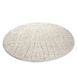 Tapis rond - Farley Natural Cotton Shaggy (umazano bela)