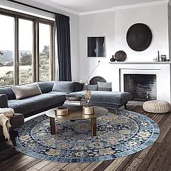 Tapis rond - Fernana (bleu/multicolore)