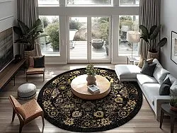 Tapis rond - Fernana (noir/doré)