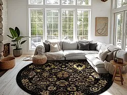 Tapis rond - Fernana (noir/doré)