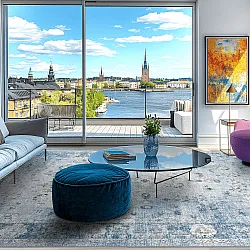 Tapis Wilton - Gombalia (bleu clair)