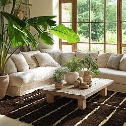 Tapis shaggy - Ikara Natural Cotton Shaggy (marron)