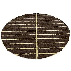 Tapis rond - Ikara Natural Cotton Shaggy (marron)