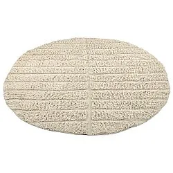 Tapis rond - Ikara Natural Cotton Shaggy (crème)