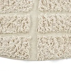 Tapis rond - Ikara Natural Cotton Shaggy (crème)