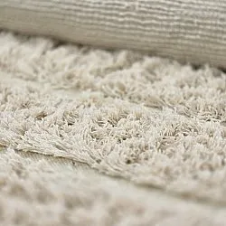Tapis rond - Ikara Natural Cotton Shaggy (crème)