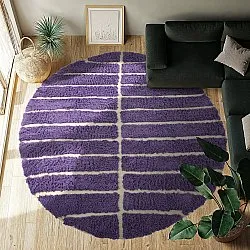 Tapis rond - Ikara Natural Cotton Shaggy (violet)