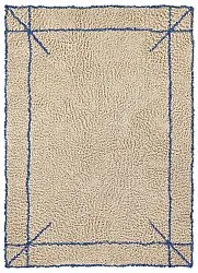 Tapis à poils longs - Kairi Natural Cotton Shaggy (beige/bleu)