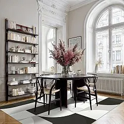 Tapis Wilton - Kalami (blanc/gris/noir)