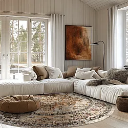 Tapis rond - Siliana (beige)