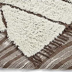 Tapis à poils longs - Kindon Natural Cotton Shaggy (umazano bela/rjava)