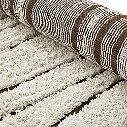 Tapis rond - Kindon Natural Cotton Shaggy (umazano bela/rjava)