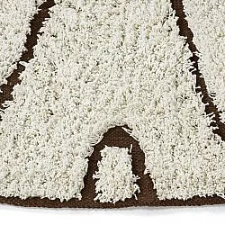Tapis rond - Kindon Natural Cotton Shaggy (umazano bela/rjava)