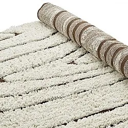 Tapis rond - Kindon Natural Cotton Shaggy (umazano bela/rjava)