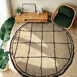 Tapis rond - Lana Natural Cotton Shaggy (beige/marron)