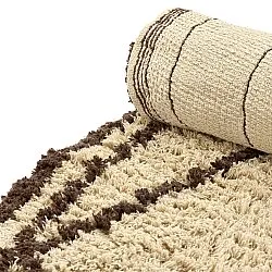 Tapis rond - Lana Natural Cotton Shaggy (beige/marron)