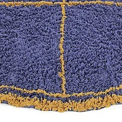 Tapis rond - Lana Natural Cotton Shaggy (bleu/jaune)
