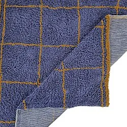 Tapis à poils longs - Lana Natural Cotton Shaggy (bleu/jaune)