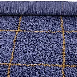 Tapis à poils longs - Lana Natural Cotton Shaggy (bleu/jaune)