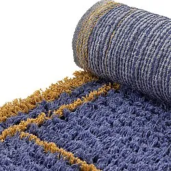 Tapis à poils longs - Lana Natural Cotton Shaggy (bleu/jaune)