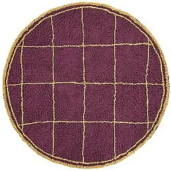 Tapis rond - Lana Natural Cotton Shaggy (bordeaux/jaune)