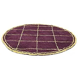 Tapis rond - Lana Natural Cotton Shaggy (bordeaux/jaune)