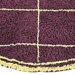 Tapis rond - Lana Natural Cotton Shaggy (bordeaux/jaune)