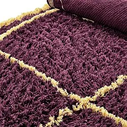 Tapis rond - Lana Natural Cotton Shaggy (bordeaux/jaune)