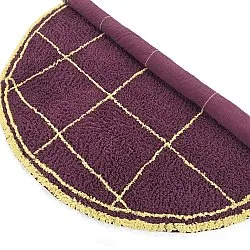 Tapis rond - Lana Natural Cotton Shaggy (bordeaux/jaune)