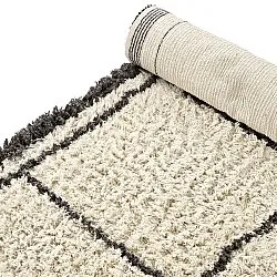 Tapis shaggy - Lana Natural Cotton Shaggy (crème/gris foncé)