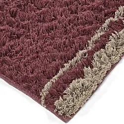 Tapis à poils longs - Lana Natural Cotton Shaggy (taupe/rouge)