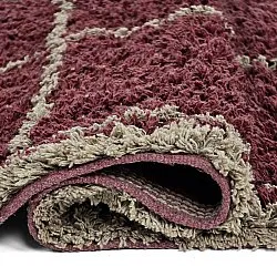 Tapis à poils longs - Lana Natural Cotton Shaggy (taupe/rouge)