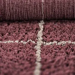 Tapis à poils longs - Lana Natural Cotton Shaggy (taupe/rouge)