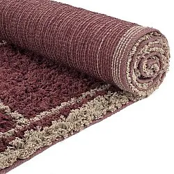 Tapis à poils longs - Lana Natural Cotton Shaggy (taupe/rouge)